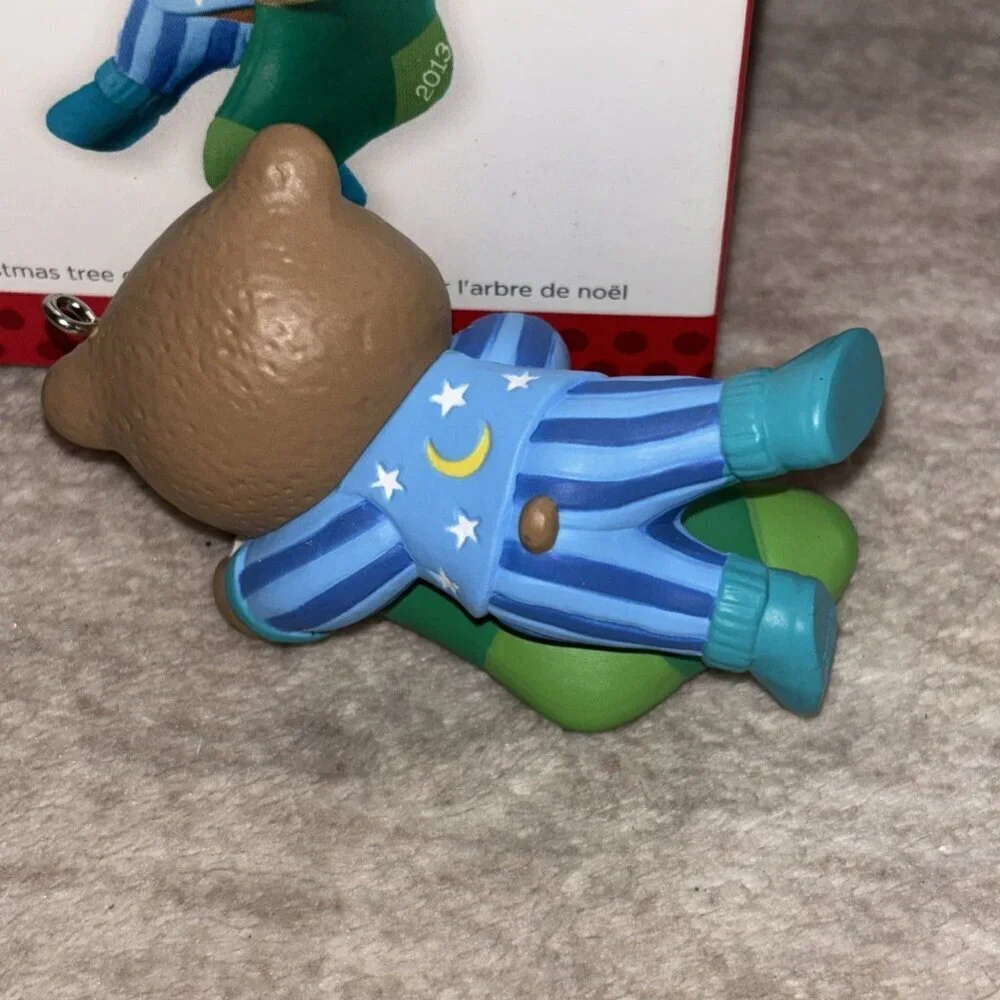 HALLMARK GRANDSON 2013 CHRISTMAS KEEPSAKE ORNAMENTS BEAR WITH STOCKING